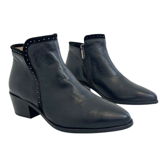 ITALEAU Italy Women's Boot Size 37 6.5 Handcrafted Black Leather Waterproof - Picture 1 of 7